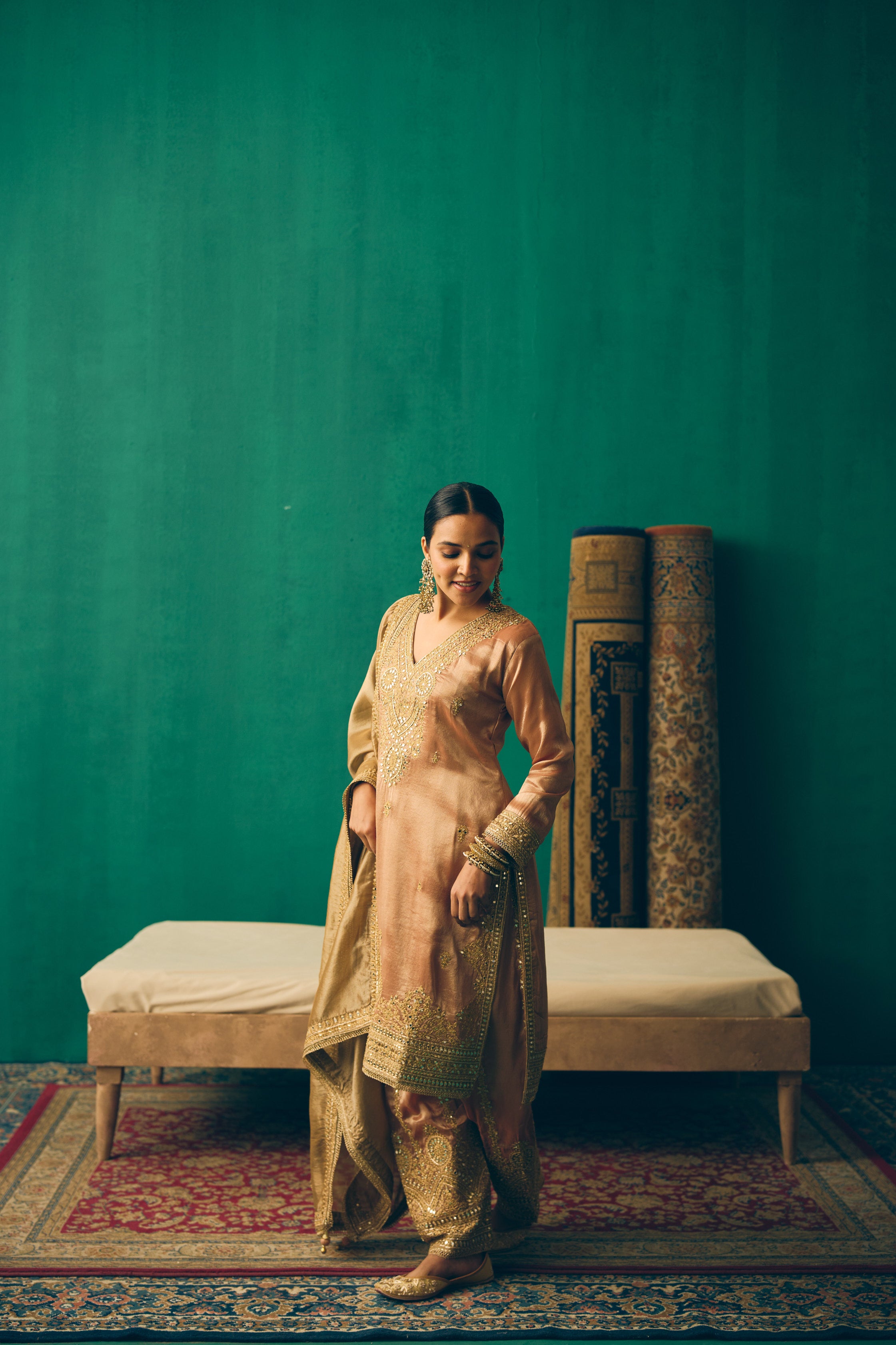 Champagne Gold Classic Salwar Suit – GKX Sitara