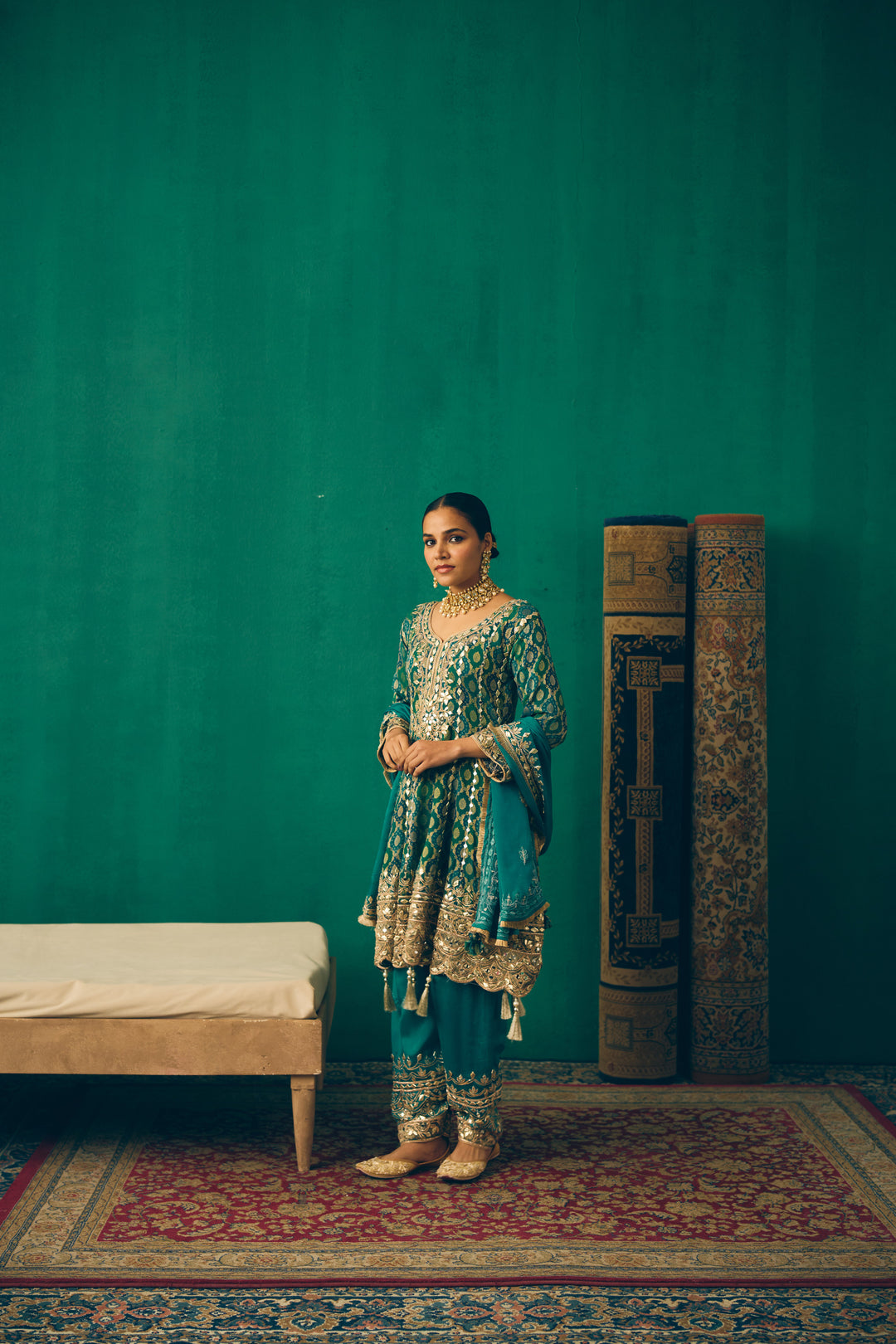 Teal & Gold Traditional Ethnic Set