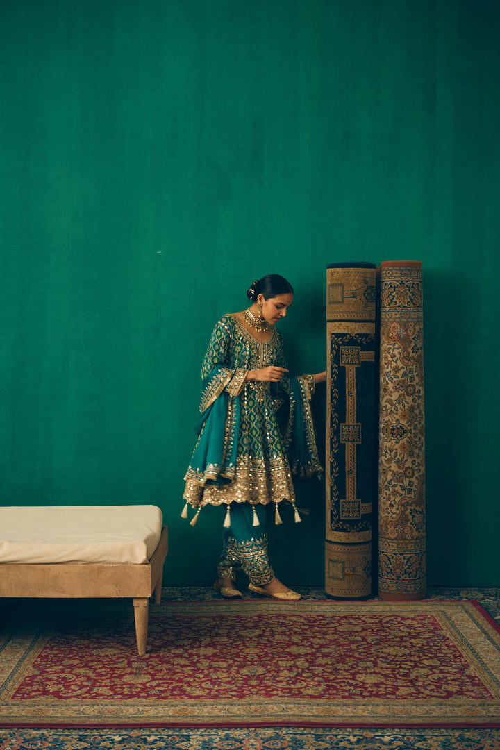 Teal & Gold Traditional Ethnic Set