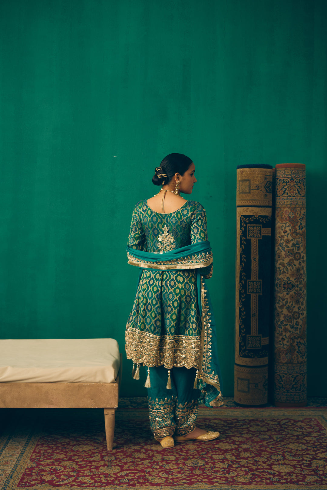Teal & Gold Traditional Ethnic Set
