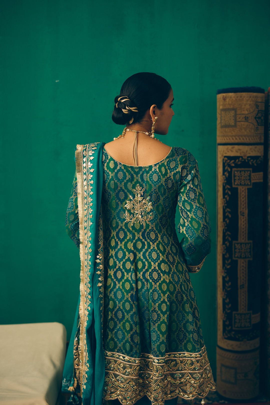 Teal & Gold Traditional Ethnic Set