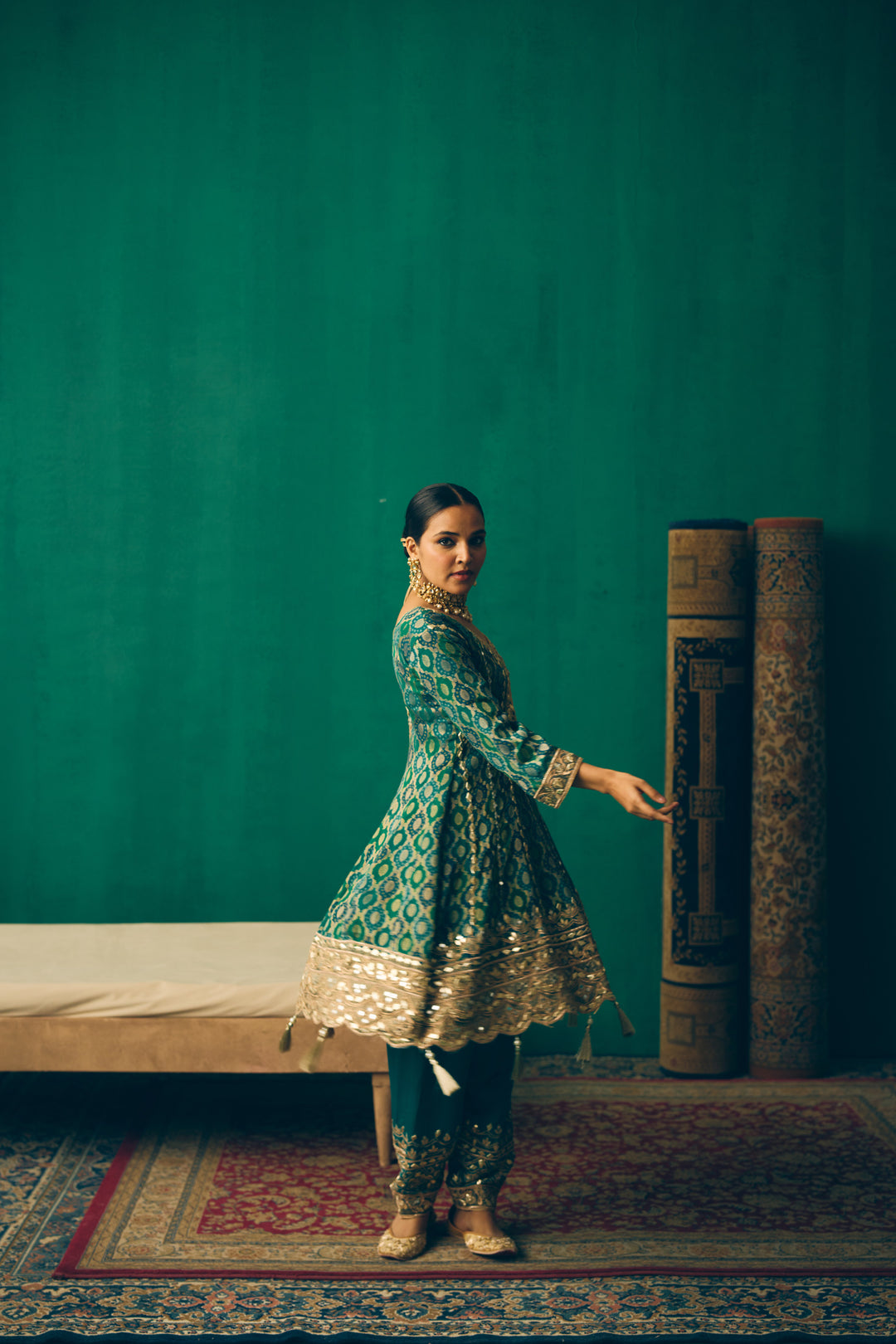 Teal & Gold Traditional Ethnic Set