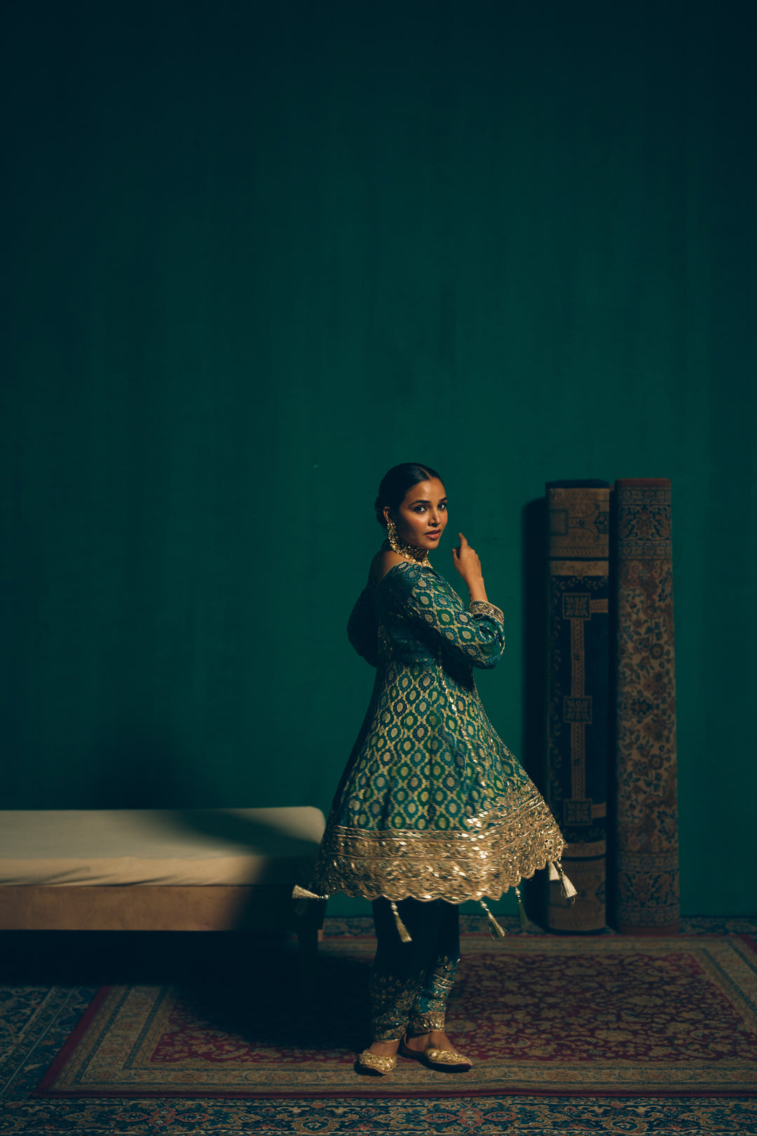 Teal & Gold Traditional Ethnic Set