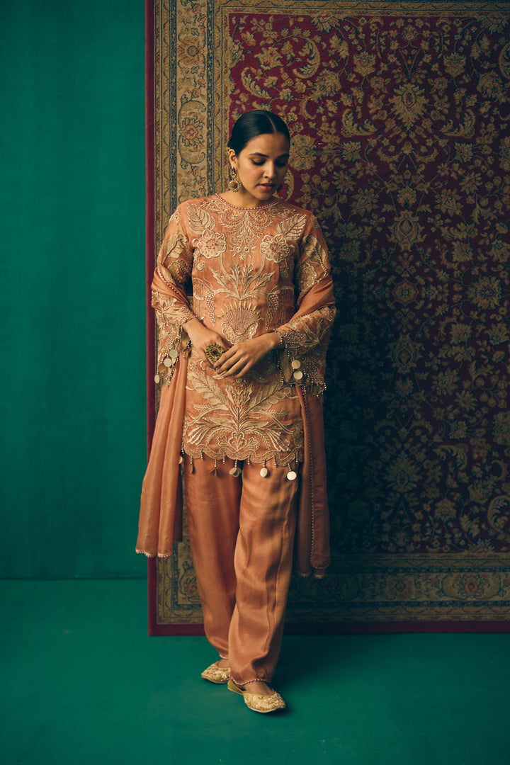 Soft Peach Designer Ethnic Set