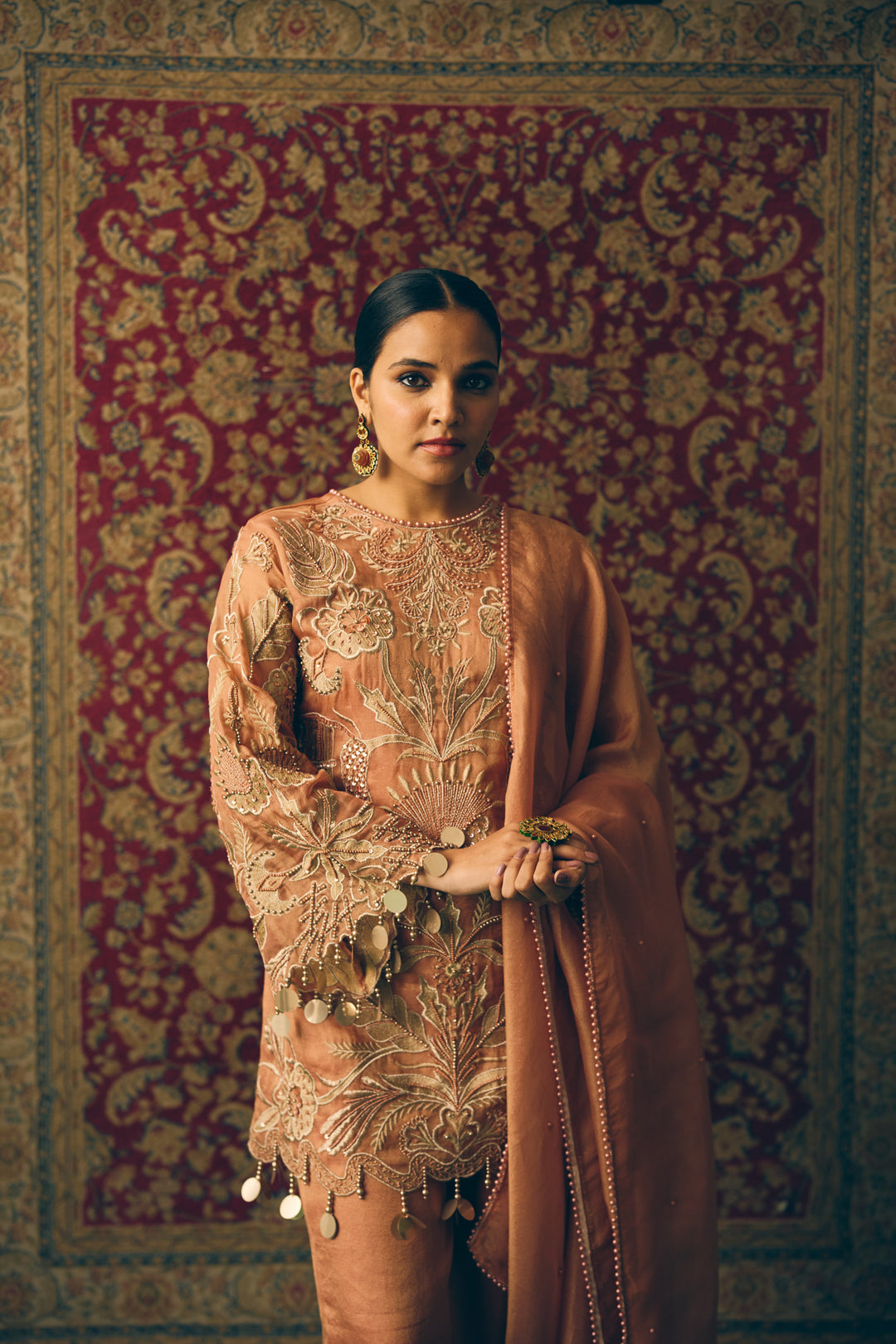 Soft Peach Designer Ethnic Set