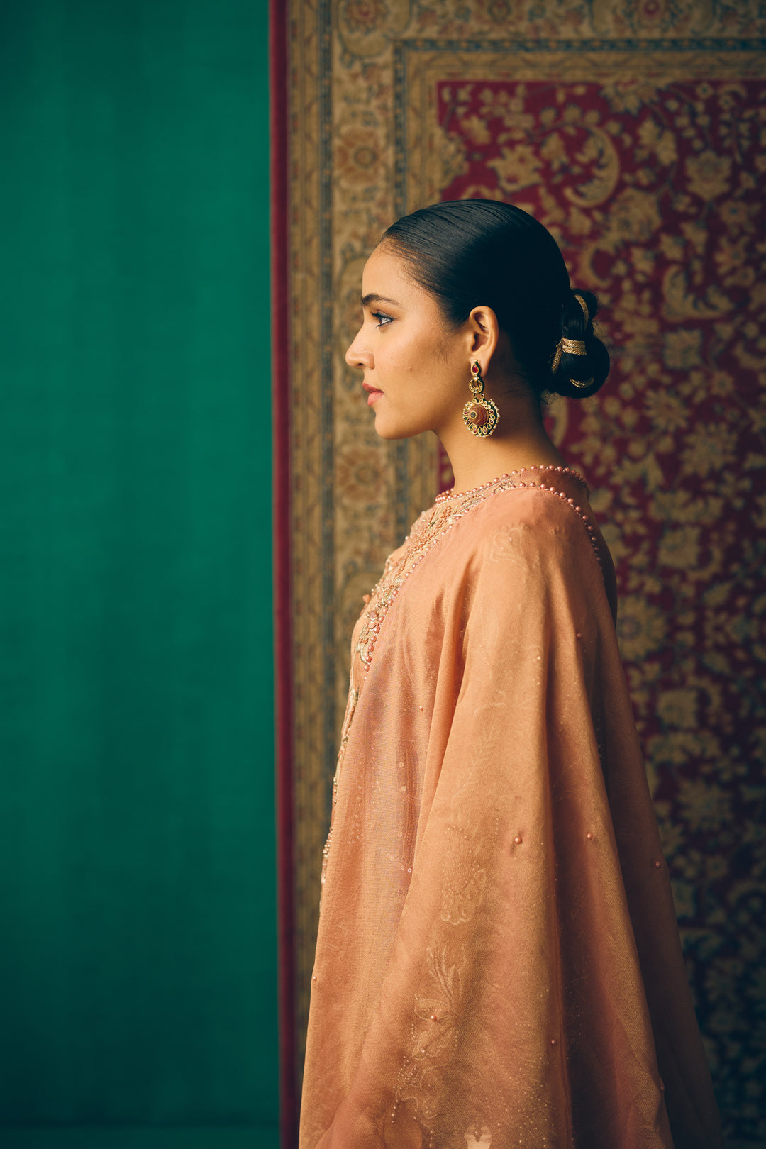 Soft Peach Designer Ethnic Set