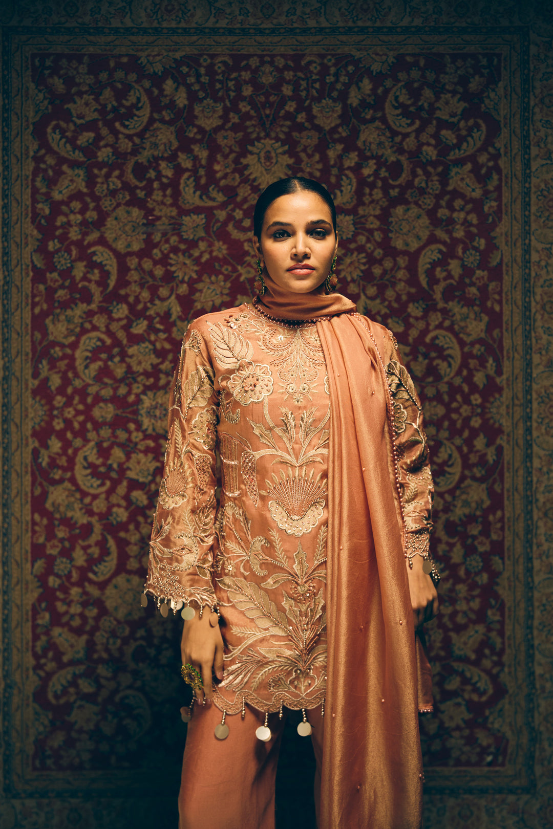 Soft Peach Designer Ethnic Set