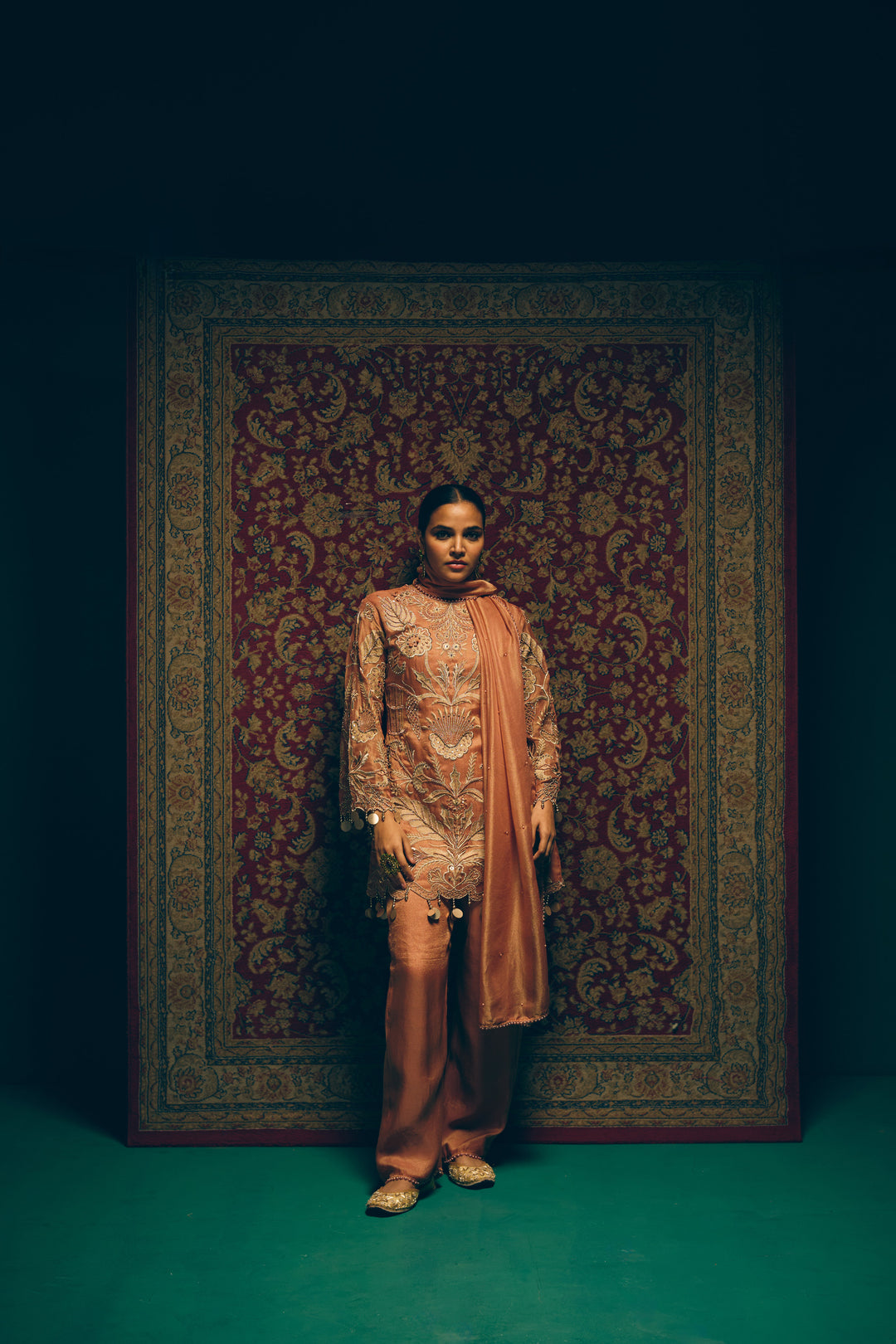 Soft Peach Designer Ethnic Set