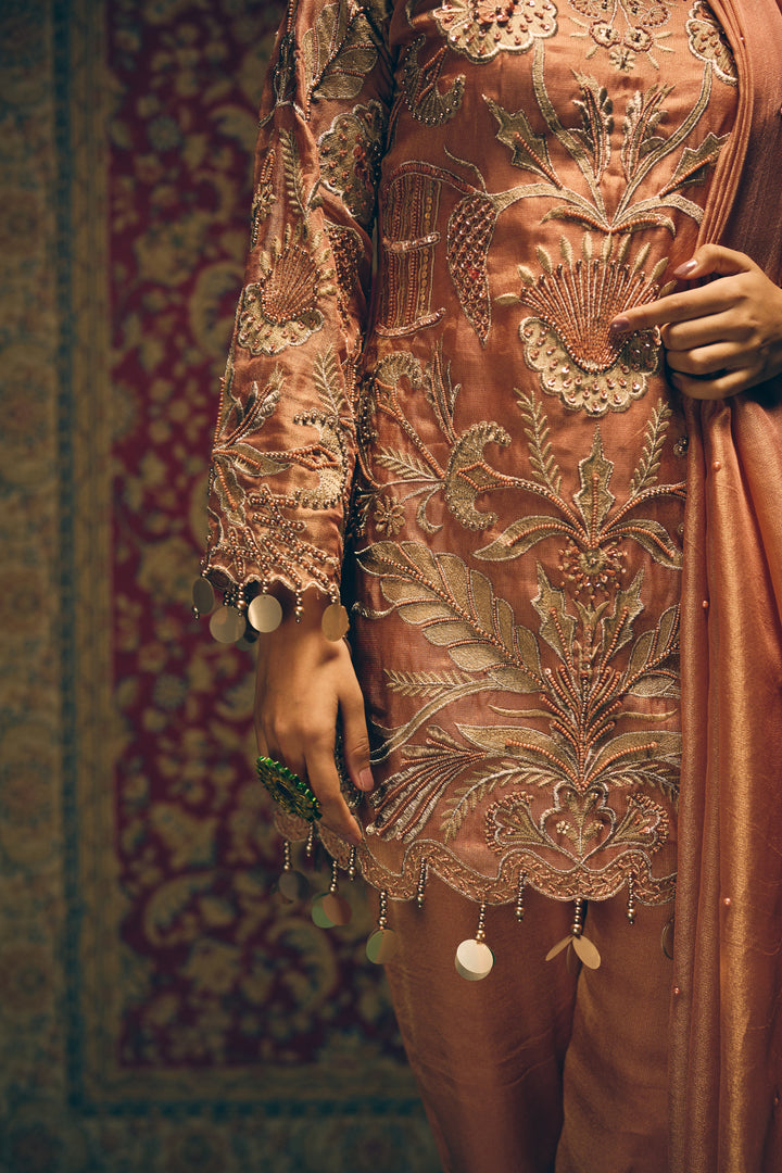 Soft Peach Designer Ethnic Set