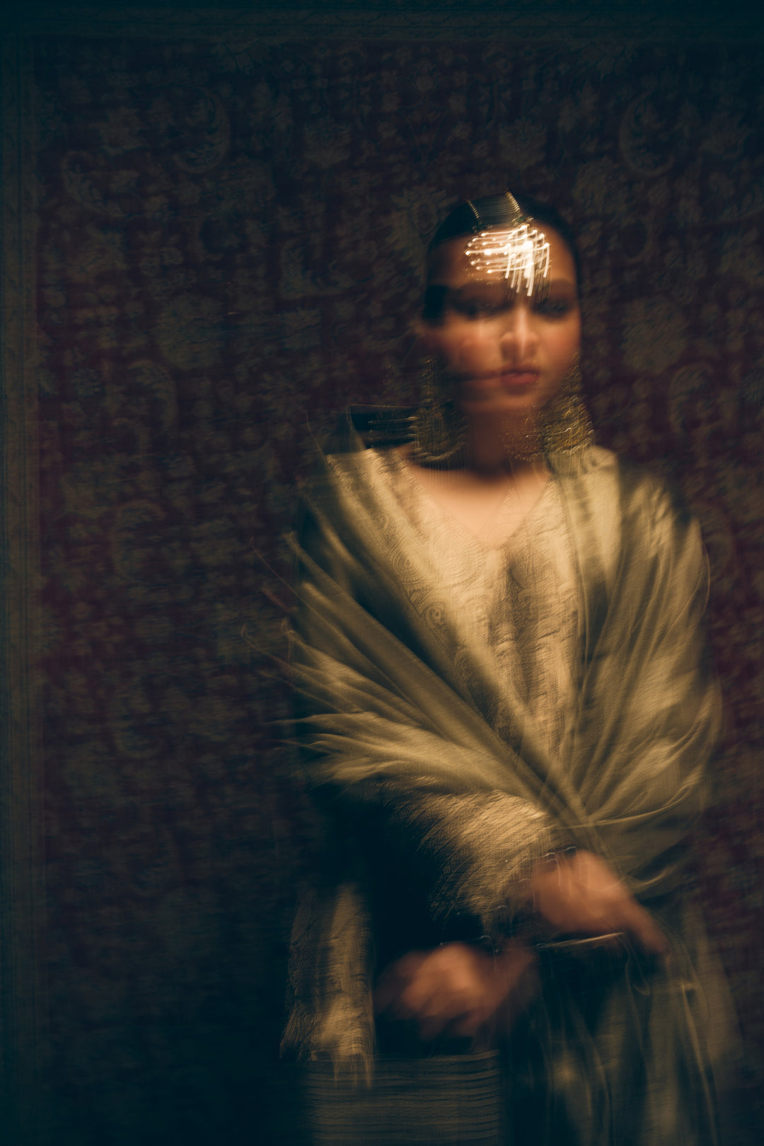 Olive Green Party Wear Ethnic Set