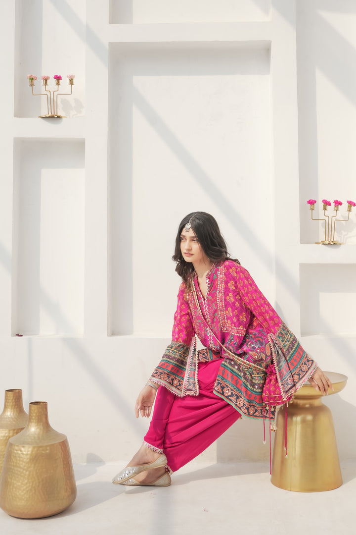 Dahlia Printed Crepe Dhoti Suit Set