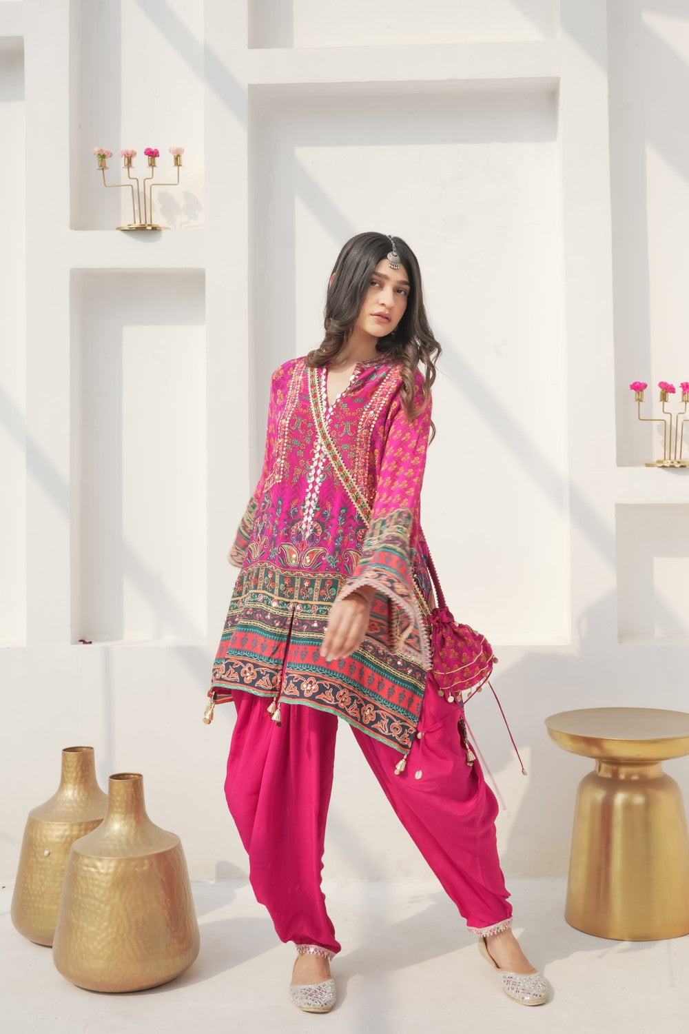 Dahlia Printed Crepe Dhoti Suit Set