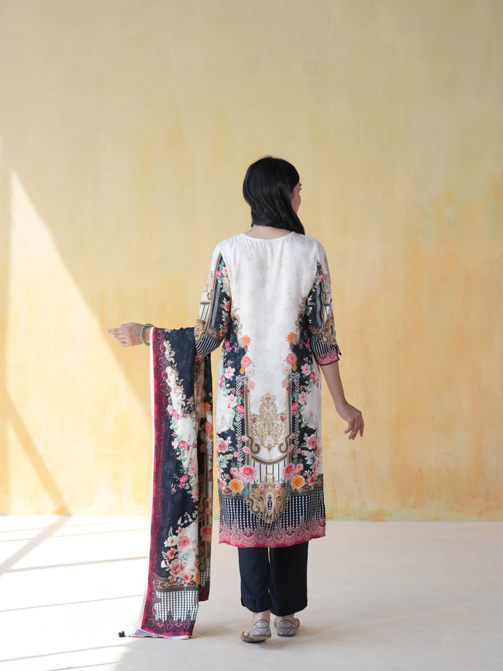 Regal Floral Print Muslin Cotton Suit Set