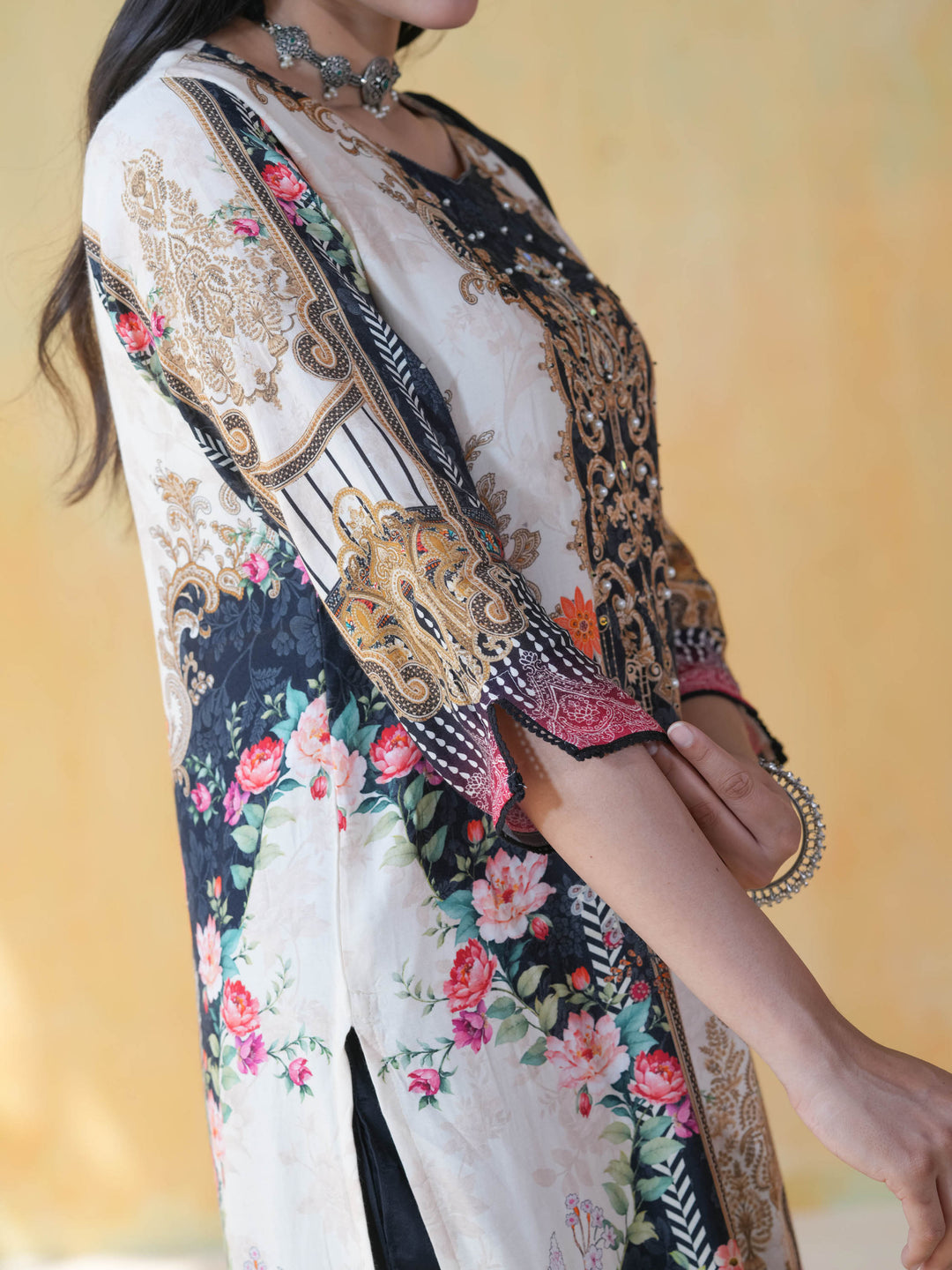 Regal Floral Print Muslin Cotton Suit Set