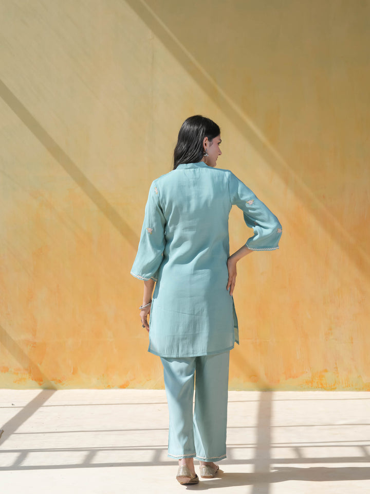 Sea Green Muslin Cotton Co-ord Set