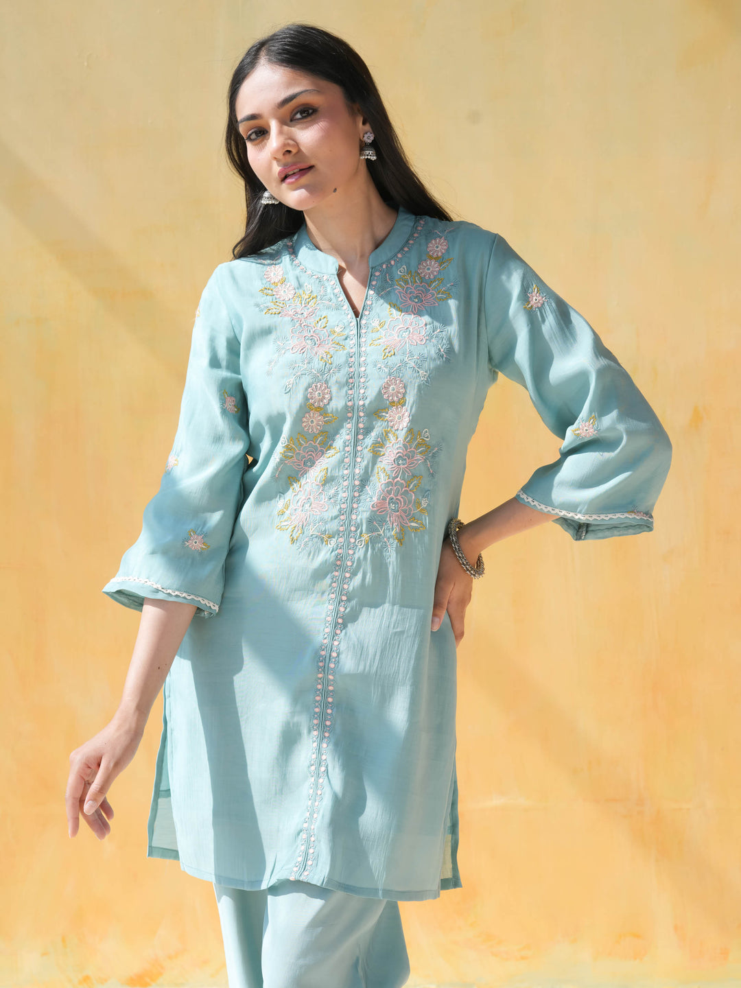 Sea Green Muslin Cotton Co-ord Set