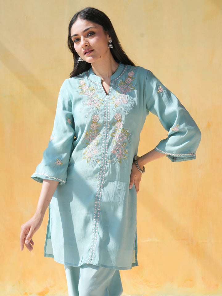 Sea Green Muslin Cotton Co-ord Set