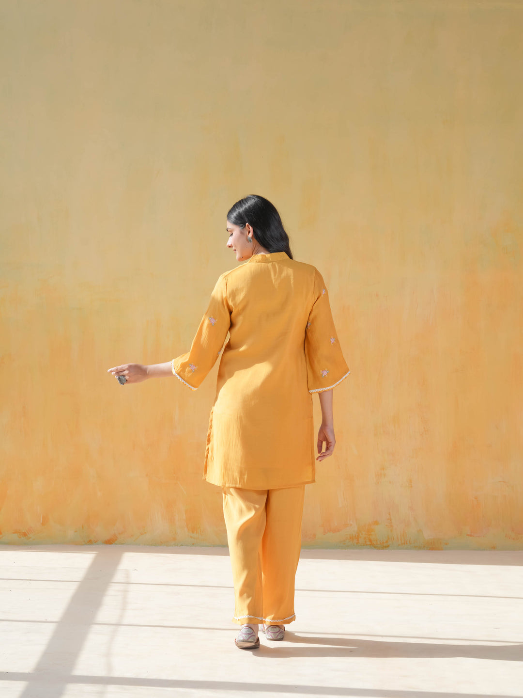 Yellow Floral  Muslin Cotton Co-ord Set