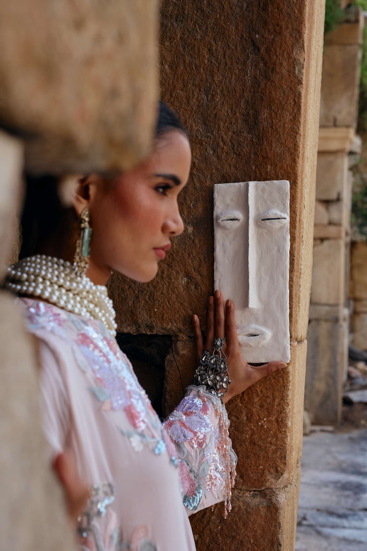 Blush Bloom Embroidered Organza Kurta Set