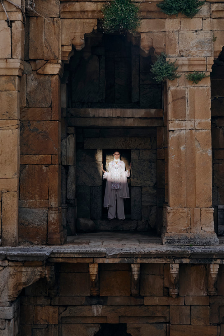 Blush Bloom Embroidered Organza Kurta Set