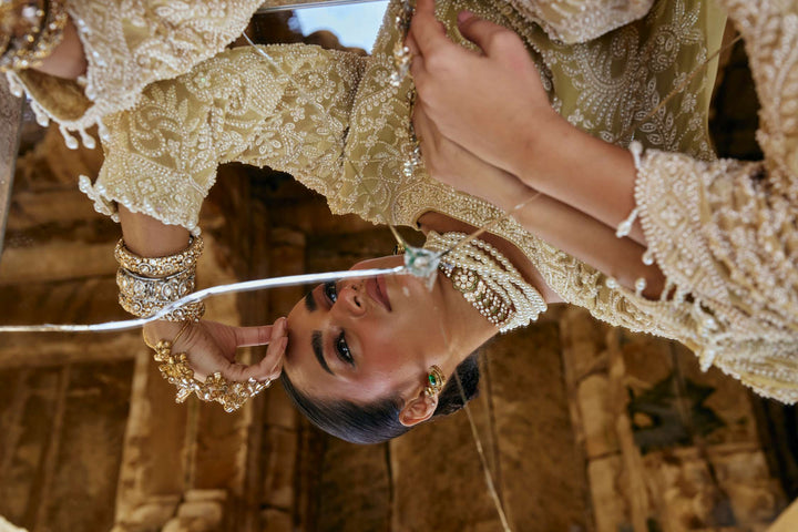 Golden Pistachio Intricate Embroidered Suit Set