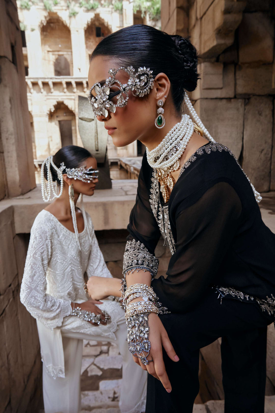 Black and Silver Embroidered Kurta Set