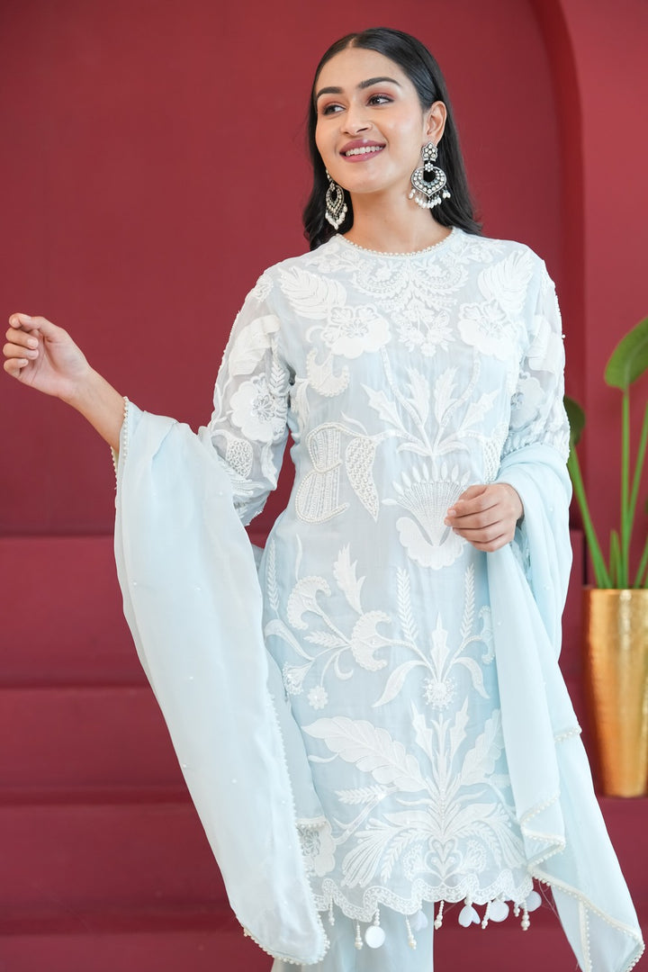 Gulrukh Nazakat Sky Blue  Dress