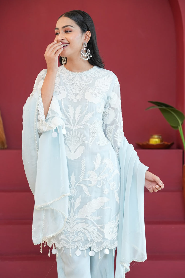 Gulrukh Nazakat Sky Blue  Dress