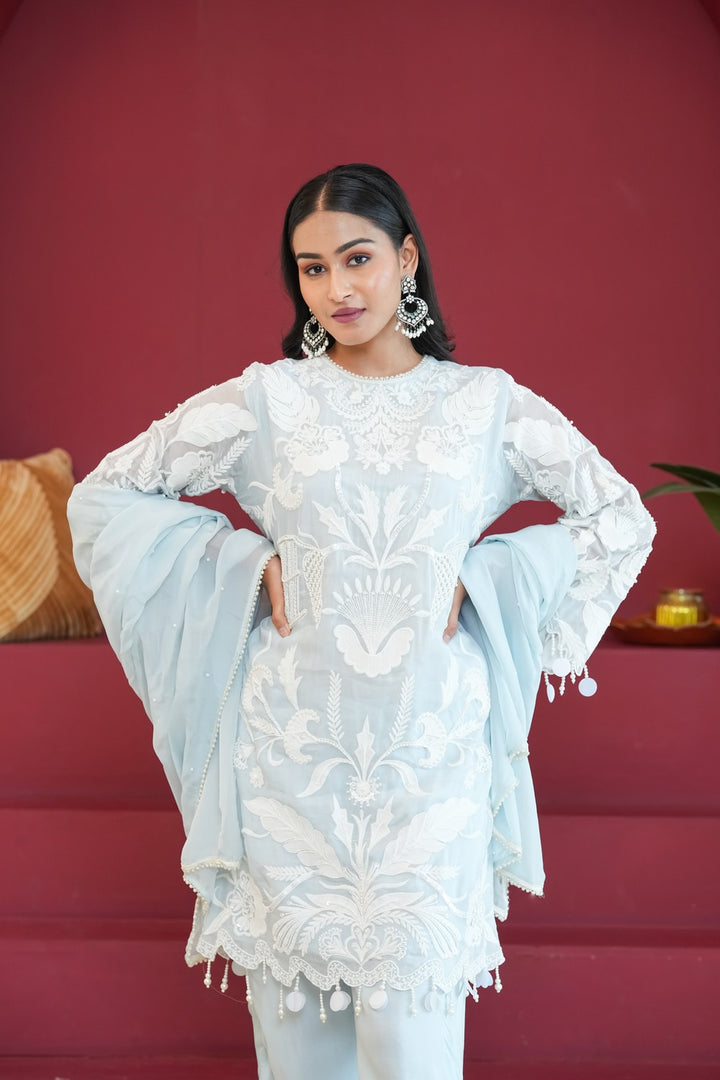 Gulrukh Nazakat Sky Blue  Dress