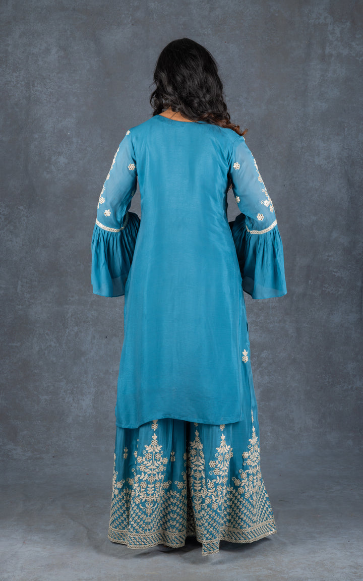 Blue Bell Sleeve Sharara Set