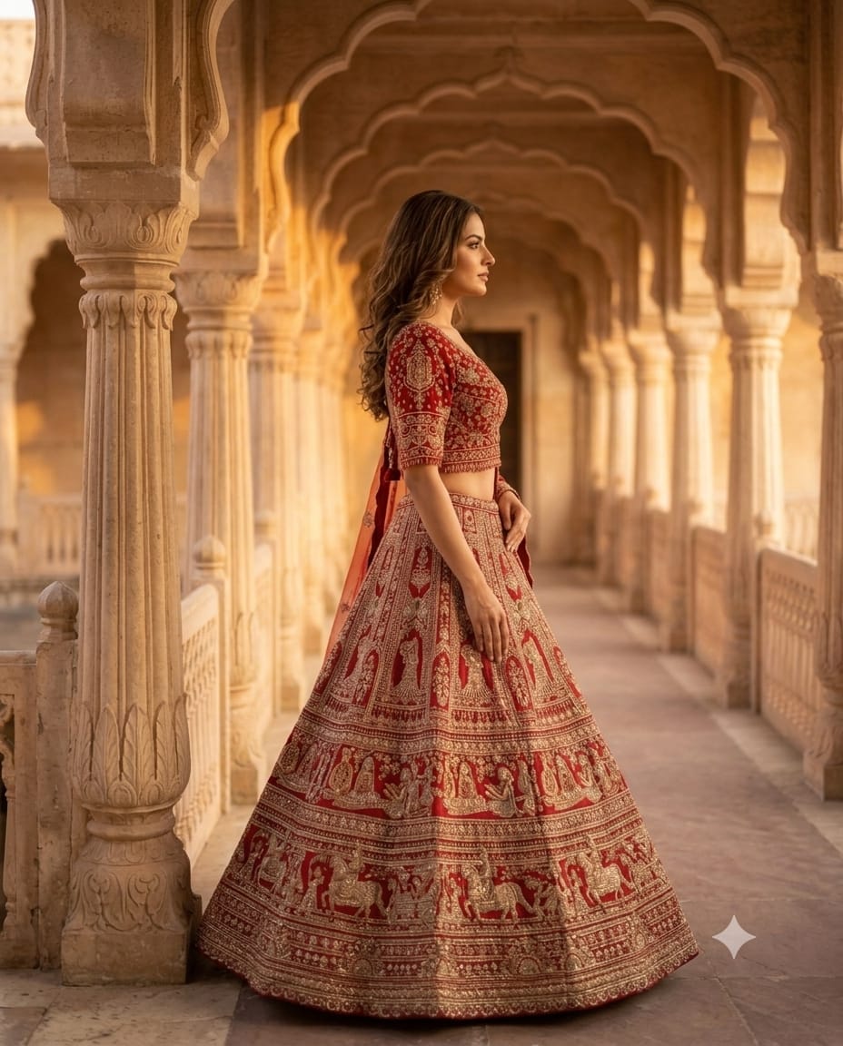 Royal Cherry Mehroon bridal lehenga