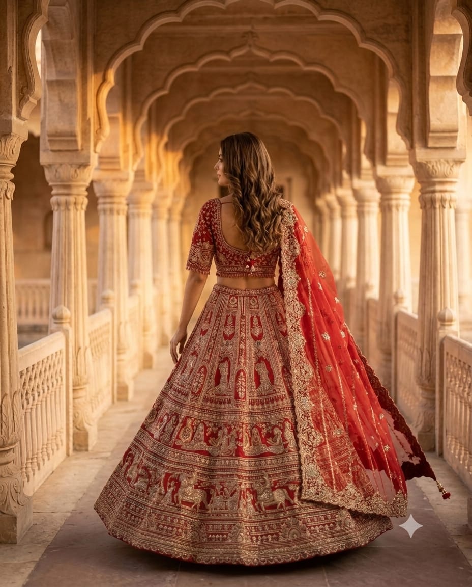 Royal Cherry Mehroon bridal lehenga