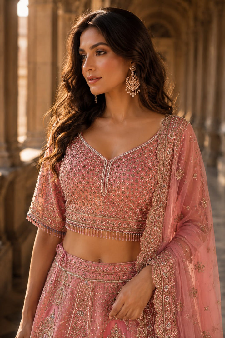 Blush Pink Bridal Lehenga