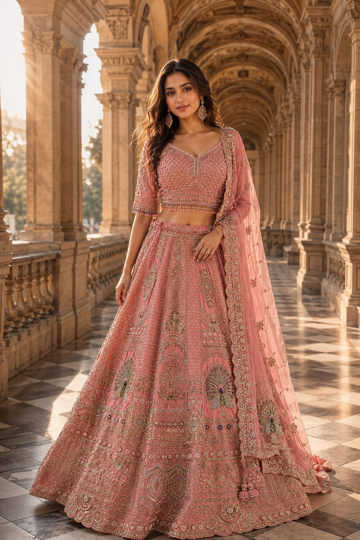Blush Pink Bridal Lehenga