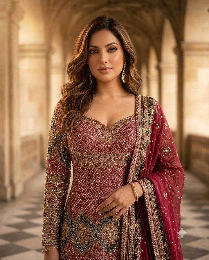 Royal Sharara Set Crafted With Luxurious Embroidery And Timeless Elegance