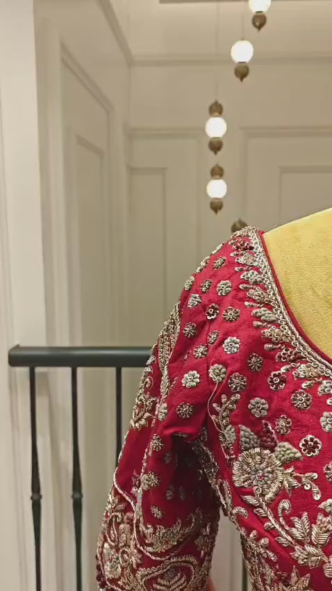 Royal Cherry Mehroon bridal lehenga