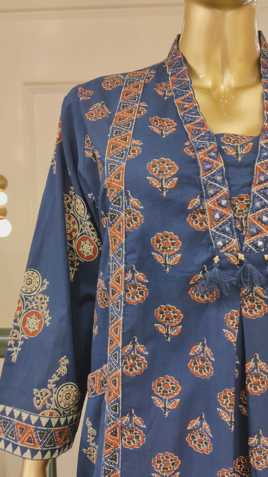 Drop 27 - Midnight Blue Ethnic Printed Kurta Set with Dupatta