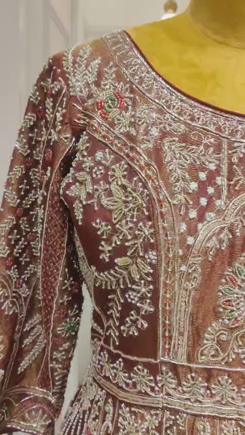 Copper Rust with Maroon Dupatta
