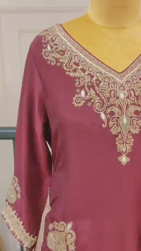 Drop 38 - Royal Maroon Festive lehenga Set with Heavy Gold Embroidery
